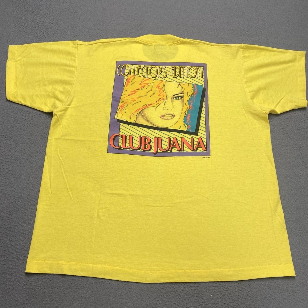 Vintage Club Juana Shirt Mens XL Yellow Screen Stars Best Collectors Edition 90s